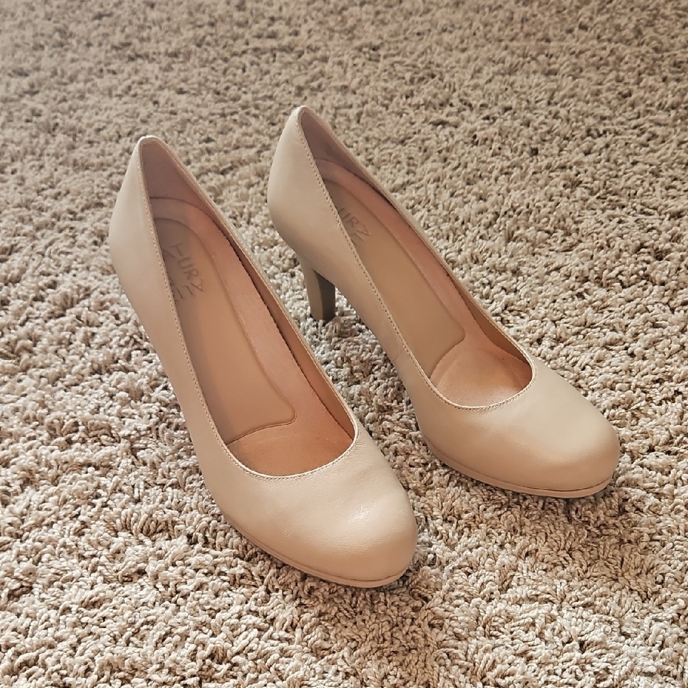 Naturalizer Michele Leather Natural Heels Classic Rounded Toe 7.5 M